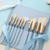 Nuevo Set de 10 Brochas de Maquillaje Blue Bridge Súper Suaves para Polvo Suelto Sombra de Ojos Rubor Venta al por Mayor Herramientas de Belleza