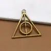 Harry Potter alrededor del mismo collar con colgante de anillo de triángulo hueco para joyería, accesorios para hacer tú mismo, 32*31 mm