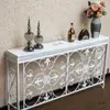 Mesa consola de entrada contra la pared, Gabinete estrecho para pasillo, Cubierta decorativa para radiador estilo americano, Estante de almacenamiento decorativo