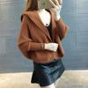 Cárdigan de punto nuevo para mujer de primavera y otoño 2025, holgado, de manga larga, color sólido, tipo capa, camisa murciélago, suéter con capucha, chaqueta de mujer