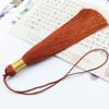 Borla redonda de 12 cm con hilo dorado, estilo chino, hecha a mano, marcapáginas, borla, flecos, caja de regalo, colgante de abanico, adornos decorativos