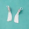 Plata 925 Colgante Suave con Borla Colgante Hecho a Mano DIY Cuerda Trenzada Pulsera con Cuentas Collar Pendientes Accesorios de Cristal y Plata
