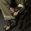 Sapatos femininos populares 2026 inverno novo respirável com cadarço estampa de leopardo versátil borracha antiderrapante sola macia tênis