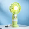 Ventilador de mano portátil con pantalla digital inteligente y base soporte para teléfono móvil, 10 velocidades de viento ajustables, carga de escritorio, ventilador pequeño