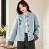 Nueva colección de otoño e invierno de ropa para mujer para mujeres de mediana edad y mayores: abrigos de lana elegantes y rejuvenecedores, perfectos para la primavera, con un diseño chic y versátil