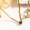 Collar de Acero Inoxidable con Forma de Corazón de Moda para Mujer con Diamantes Engastados a Mano, Set de Joyería de Moda Europeo y Americano