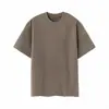 Camisa de manga corta pesada desgastada de 430 g (Hilo doble de 16 hilos) camiseta de moda con cuello redondo, casual y cómoda con diseños estampados y bordados