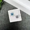 Moissanita Asscher Nuevo Color Zafiro 0.5-3 Quilates Sin Chapar con Código de Cintura Grabado con Láser Segunda Pasada Pluma de Diamante Grado VVS