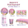 Conjunto de Artigos para Festa Dragão Hexagonal Axolote, Toalha de Mesa de Aniversário Infantil Axolote, Velas para Bolo, Decorações de Balões