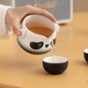 Juego de Té de Viaje Panda Creativo Portátil para Viaje al Aire Libre Camping Tetera Taza de Té Pequeña y Linda para Almacenamiento