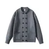 Suéter Cardigan de Botão Duplo Masculino Estilo Old Money High-End Outono e Inverno Suéter Tendência Atacado de Fábrica Transfronteiriço