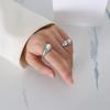 Moda francesa retro ins estilo temperamento simples imitação anel de pérola mulheres cross-border titanium aço atacado não-desbotamento jóias