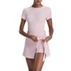 Vestido Deportivo de Dos Piezas Anti-Exposición Ajustado con Tirantes, Adelgazante Casual Fitness Espalda Descubierta Yoga Tenis