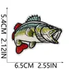 Patches bordados de pesca retrô americano para passar em jaquetas jeans, mochilas, peixes pequenos, patches de crocodilo, etiquetas bordadas em computador