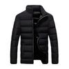 2021 Inverno nova jaqueta masculina acolchoada de algodão jaqueta masculina acolchoada de algodão jaqueta acolchoada de algodão de comércio exterior jaqueta masculina acolchoada de algodão de cor sólida espessada com gola alta