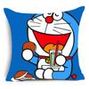 Funda de almohada sencilla y moderna de Doraemon con estampado azul de dibujos animados para sofá, bonita almohada de animación para dormitorio
