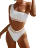 Bikini Sexy de Corte Dividido 2025 Tie-Dye Color Puro para la Costa Nuevo Bikini de Baño Europeo y Americano Estación Independiente Amazon