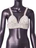 AYJ2026 Novo produto transfronteiriço europeu e americano ebay verão estilo europeu camisola tomara que caia com pérolas D20838