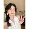 Pendientes de Flor Trenzada Estilo Resort para Mujer, Pendientes de Playa Estilo Bohemio, Pendientes Dopamina Adecuados para el Verano
