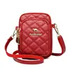 Bolso Elegante para Madre de Mediana Edad y Mayor Bolso Cuadrado Pequeño Simple de Nuevo Estilo para Mujer Bolso Cruzado de Hombro Único de Color Sólido Rombo de Moda para Mujer