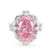 Anillo de Diamante Rosa Argyle Super Brillante de Gran Quilate Flor de Durazno de Prosperidad Explosiones en Vivo de Tiktok Anillo de Zafiro Real para Mujeres