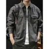 Camisa de hombre de moda estilo japonés para otoño, chaqueta casual de trabajo de manga larga, nueva camisa de hombre estilo americano para primavera y otoño