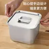 Recipiente Cuadrado de Acero Inoxidable para Mermelada con Asas y Tapa Recipiente Cuadrado Taza de Sabor para Cocina Caja de Condimentos Caja de Condimentos Cubo para Salsa Condimento