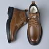Botas Martin de caña alta para hombre, Zapatos de piel de invierno con forro de felpa, Zapatos de algodón cálidos engrosados, Zapatos casuales slip-on de suela blanda, Zapatos de papá