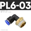 1 Conector Rápido Pneumático, Conector de Engate Rápido, Cotovelo Rosqueado Pl8-02 /4-M5/6-01/10-03