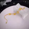Pulsera de Flor de Cerezo Doble Fila Dorada para Mujer, Lujo Accesible Pulsera de Flor de Doble Capa de Imitación de Oro de Arena Vietnamita, Regalo para Novia