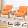 Sillón Sofá Combinado de Tela Silla Individual Casual Silla de Madera Maciza Sala de Estar Nórdico Económico Sencillo Respaldo de Cuero Silla para Apartamento Pequeño