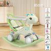 Caballo Balancín Pequeño Caballo de Madera Caballo Balancín Infantil Bebé Doble Uso Coche Yo-Yo Dos en Uno Regalo de Primer Cumpleaños para Mujeres