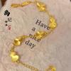 Pulsera de calabaza mariposa oro antiguo de alto color láser tienda de oro con joyería flash nicho lujo cuatro hojas