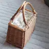 Bolso de Ratán para Mujer Cesta de Verduras Portátil estilo Coreano ins Bolso Cuadrado Pequeño Nuevo Fotografía Ocio Vacaciones Mimbre Creativo