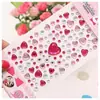 Pegatinas Hechas a Mano para Niños, Pegatinas de Diamantes, Pegatinas Brillantes de Diamantes, Pegatinas de Acrílico de Cristal, Pegatinas Educativas, Pegatinas de Corazón, Estéreo