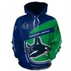 Moletom Masculino Explosões Transfronteiriças com Forro de Fleece Estampa Digital 3D Moletom Masculino Casual Esportivo de Hóquei NHL Pulôver