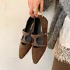 Zapatos Mary Jane de mujer con estampado de leopardo y tacón oculto, colección primavera/otoño 2026, diseño elegante estilo francés, perfectos con vestidos, punta fina, adecuados para el trabajo