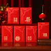 Sobres rojos para boda con miembros de boda de alta gama palabras felices bolsa de sobre rojo regalo de boda tarifa de cambio bolsa feliz está sellada