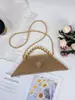 Bolso de Mujer 2025 Nueva Moda Bolso de Mano Artístico de Perlas Bolso Cruzado Triangular Hecho a Mano de Nicho con Cuentas