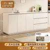 Armário de armazenamento integrado moderno minimalista estilo creme montado na parede para sala de estar em forma de arco, aparador