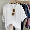 Camiseta de Manga Corta Unisex de Algodón Puro de Peso Pesado para Mujer 2026 Nueva de Verano Holgada Talla Grande