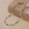 Collar Transfronterizo de Jade Tianshan para Mujer, Pulsera Cadena de Clavícula de Jade, Diseño Simple, Cuentas de Piedra Natural, Lujo Ligero y Sensación de Alta Gama