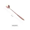 Colher Criativa Fofa Flor de Cerejeira Pétala Colher de Café Cabo Longo Colher de Mistura Estilo Coreano Colher de Sobremesa Aço Inoxidável Dourada Colher Pequena