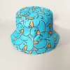 Chapéu de Pescador Criativo Estampado Dupla Face 100% Algodão Masculino e Feminino para Uso Externo Casual Proteção Solar Chapéu de Sol Popular na Internet Versátil Chapéu Balde