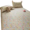 Sábana de cama de algodón grueso con diseño de oso de dibujos animados, pieza individual para dormitorio, cama individual/doble, juego de tres piezas 100% algodón puro, adecuado para todas las estaciones
