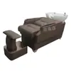 Cama de Lavar Cabelo Semi-Reclinável para Barbearia, Cama de Lavar Cabelo com Bacia Cerâmica para Salão de Beleza Celebridade da Internet, Cama de Lavar Cabelo de Alto Padrão para Salão