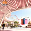 Tubos quadrados de alumínio para tetos de grandes espaços, tubos quadrados de liga de alumínio em forma de U, direto da fábrica, personalizados para projetos de parques de diversões