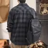 Estilo otoño e invierno más terciopelo de alta gama rebelde guapo casual chaqueta a cuadros para hombre camisa de manga larga holgada versátil resistente a la suciedad top de moda