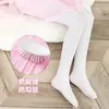 Medias de baile finas de 90D para niños de primavera y verano, antideslizantes y antipelusas, medias de baile blancas para niñas
