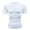 Ropa Ajustada Profesional Manga Corta Ropa de Fitness para Hombres Ropa de Secado Rápido Ropa de Entrenamiento Deportivo Top Alta Elasticidad Correr Baloncesto Ropa de Compresión